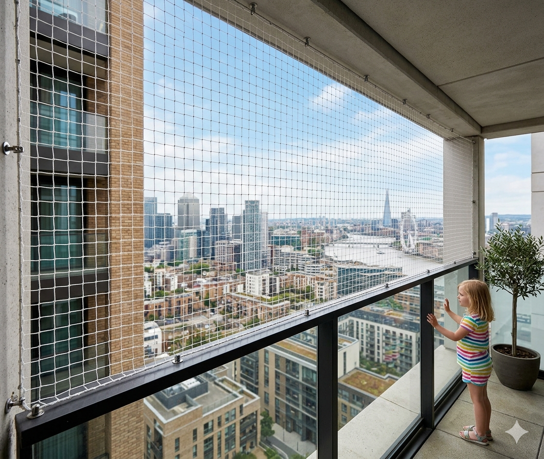 Child Fall Protection Net for Apartment Windows